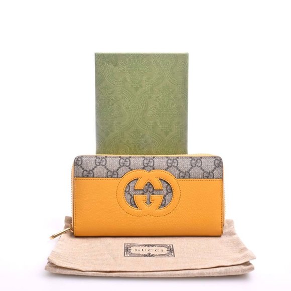 Gucci Cutout Interlocking G GG Supreme Leather Zip Around Wallet Long 701423 ... - Picture 3 of 9